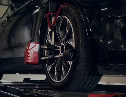 Wheel alignment being performed at Countryside Auto Care in Blackfoot, Idaho